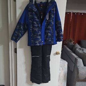 Swiss Tech Blue and Black Kids Coat and Snowpants